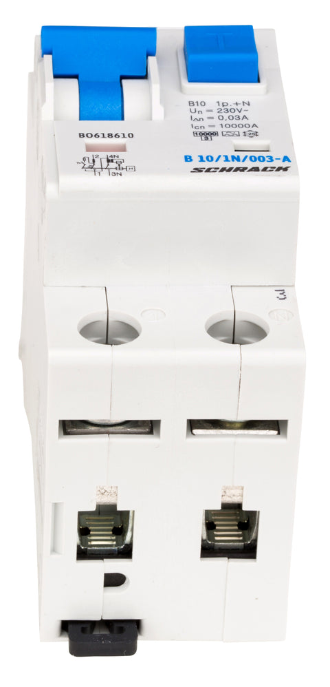 Întreruptor automat+diferenţial, B10/30mA, 10kA, tip A, 1P+N