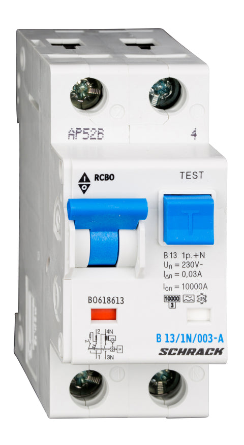Întreruptor automat+diferenţial, B13/30mA, 10kA, tip A, 1P+N