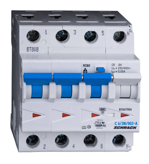 Întreruptor automat diferential C6/3+N 30mA tip A 6kA