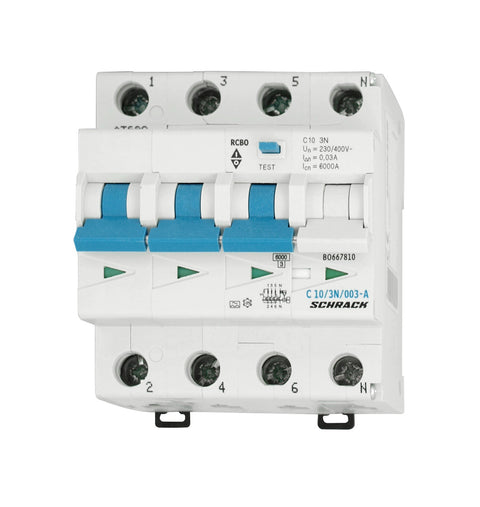 Întreruptor automat diferential C10/3+N 30mA tip A 6kA