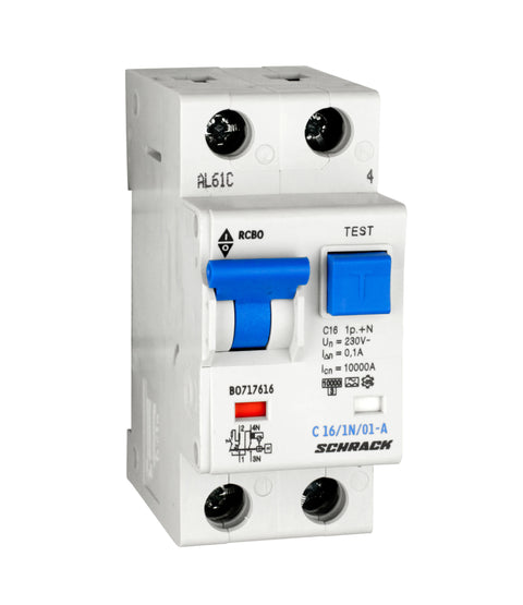 Întreruptor automat+diferenţial, C16/100mA, 10kA, tip A,1P+N
