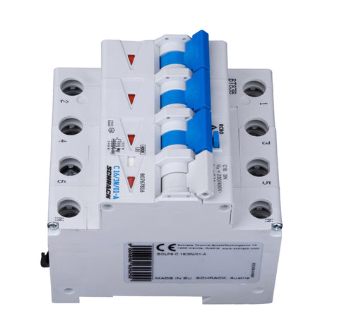 Întreruptor automat+diferenţial, C16/100mA, 6kA, tip A, 3P+N