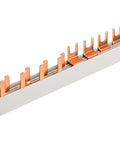 Busbar, 1xRCCB 4-pole, 1 MCB 3+N, 6 MCB 1+N/1 MW, 14MW