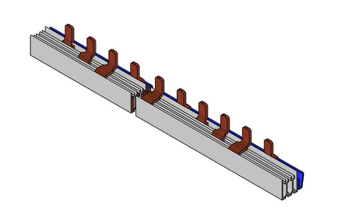 Baretă 4 poli cu lamele 35 mm², pas de 27mm, 1m,