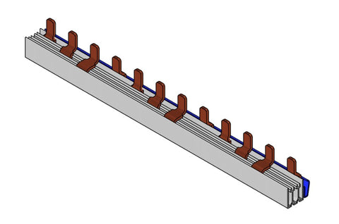 Baretă 4 poli cu lamele 35 mm², pas de 27mm, 12 module
