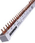 Busbar, 1xRCCB 4-pole, 2xMCB 4-pole, 18 x MCB 1+N/1 MW, 30MW