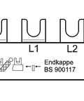 Busbar, 1xRCCB 4-pole, 3xMCB 4-pole, 12 x MCB 1+N/1 MW, 28MW