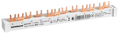 Busbar, 1xRCCB N+3, 1xMCB N+3, 2xMCB N+1, 12MW