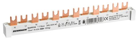 Busbar 2-pole, 6xMCB N+1, 12MW