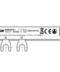 Busbar, 2-pole, L1, 1xRCCB 4-pole to 1xRCBO 1+N, 6MW, 10mm²