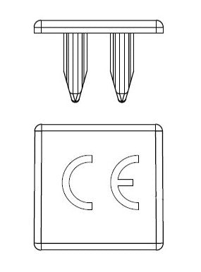 Busbar end- cap 3-pole, 16mm²
