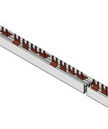 Fork Busbar for Auxiliary c. 4-p.,  L1/L2/L3/N/AUX, 10mm²,1m