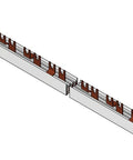 Fork Busbar for Aux. 4-p.,  L1/N/AUX/L2/N/AUX/L3, 10mm²,1m