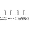 Bareta 3P, 16mm², pin, 1m