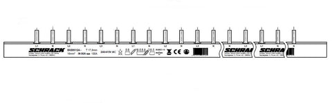 Busbar Pin Version L1/N/L2/N/L3/N, 4-pole, 16mm², 1m