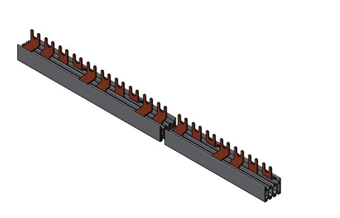 Baretă cu contacte furcă 4 Poli, N/L1/L2/L3, 10mm², 1m