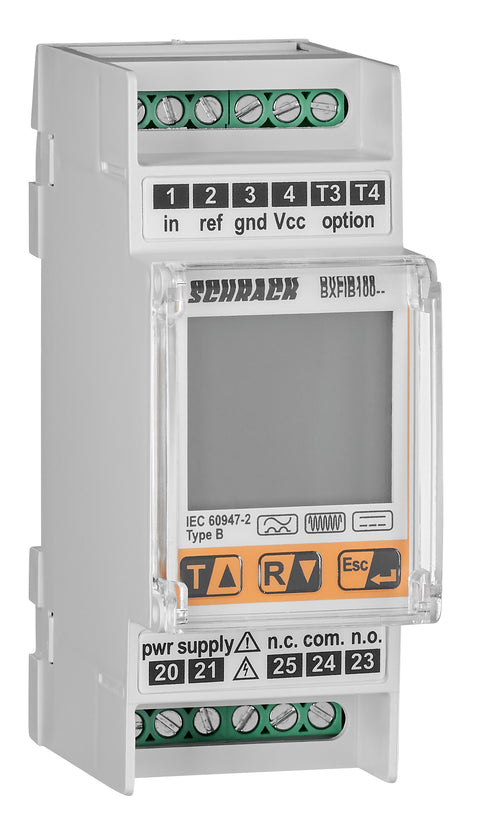 Releu deferențial tip B, cu display LCD, de la 30mA la 3A
