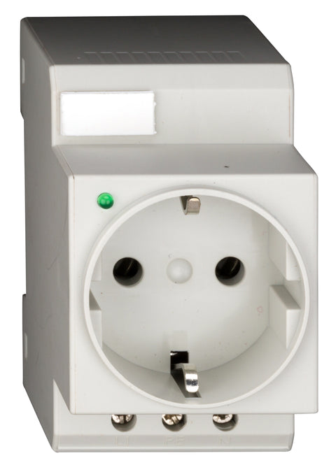 Priză modulară SCHUKO, 2P+N, 16A cu LED