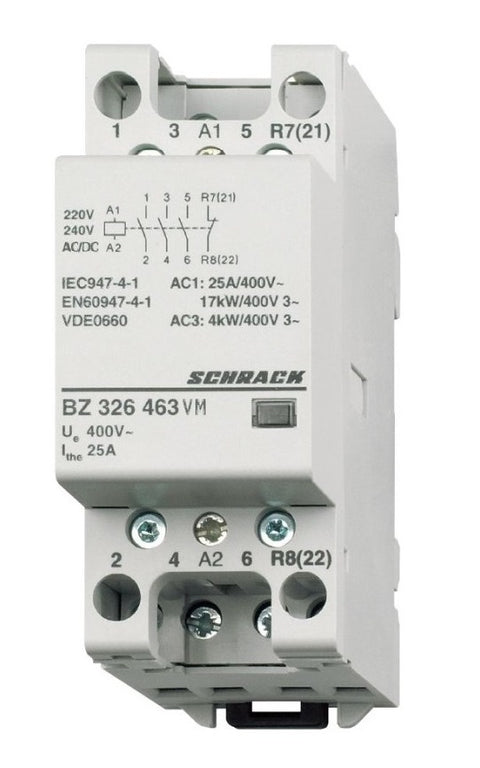 Contactor modular (2UH) 25A, 3ND+1NÎ, 230Vca&cc