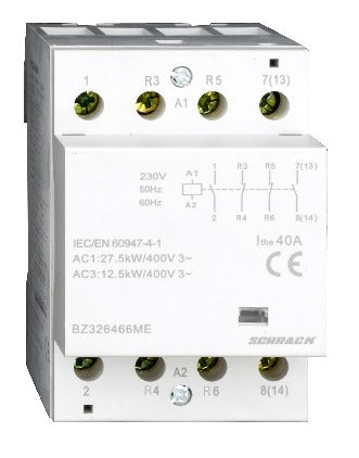 Contactor modular (3UH) 40 A, 2ND+2NÎ/230 Vca, seria AMPARO