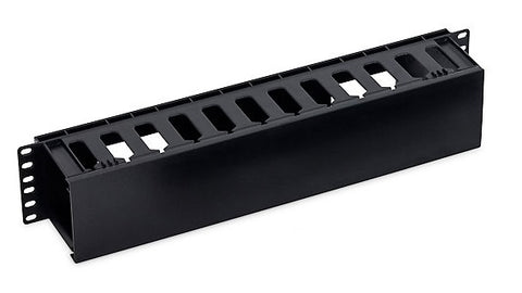Organizator cabluri 19", 2U, plastic, negru RAL9005