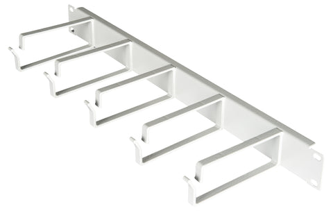 Organizator 19", 1U, 5 inele metalice 130mm, RAL 7035
