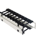 Organizator 19" cu canal de cablu, 2U, capac cu clips