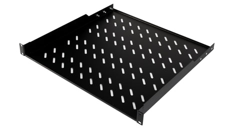 Tavă fixă 19", 1U, 50kg, D450, negru RAL 9005