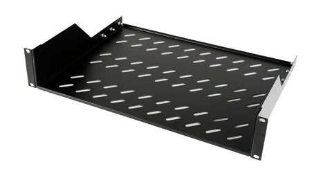 Tavă fixă 19", 2U, 50kg, D350, negru RAL 9005