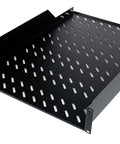 Tavă fixă 19", 2U, 50kg, D450, negru RAL 9005