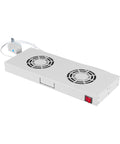 Placă 19” cu 2 ventilatoare, 1U, termostat analogic, RAL7035