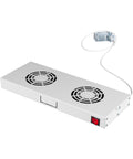 Placă 19” cu 2 ventilatoare, 1U, termostat analogic, RAL7035