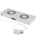 Placă 19” cu 2 ventilatoare, 1U, termostat analogic, RAL7035