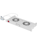 Placă 19” cu 2 ventilatoare, 1U, termostat analogic, RAL7035
