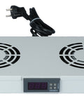 Placă 19” cu 2 ventilatoare, 1U, termostat digital, RAL7035