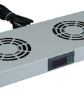 Placă 19” cu 2 ventilatoare, 1U, termostat digital, RAL7035