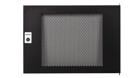 Ușă metal perf. pentru DTWB 9U, W=600, RAL9005, negru