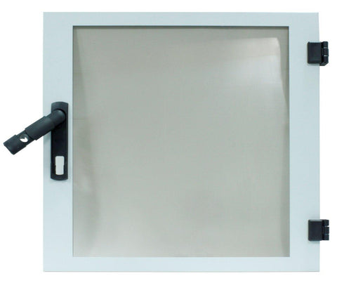 Uşă transparentă dulap DW 15U, 600mm, RAL7035, fără broască