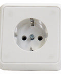 Priză completă cu PE, conex. elastică, alb
