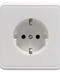 Priză completă cu PE, conex. elastică, alb