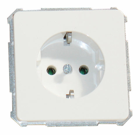 Insert priză ST cu PE, conex. elastică, alb