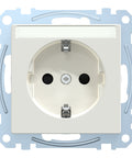 Socket outlet with shutter and labelling field, white
