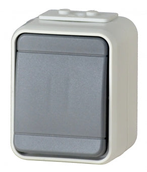 Buton cu revenire IP44, gri/gri