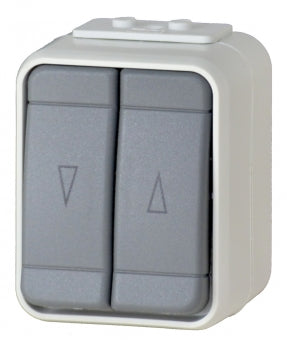 Buton comanda jaluzele IP44, gri/gri