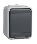 Priza simpla cu PE IP44, gri/gri