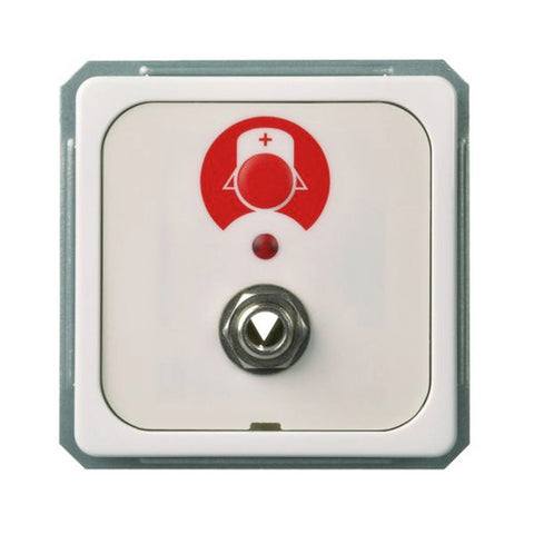 Buton de apel+doză pentru buton cu fir, alb-pur