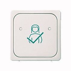 Clapetă simplă pt. buton reset, 'asistentă', alb-perlă