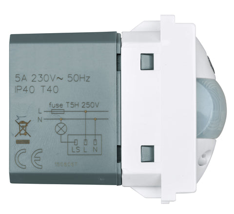 Detector de mişcare cu infraroşii, 110°, 8m, 5A, 1M, alb