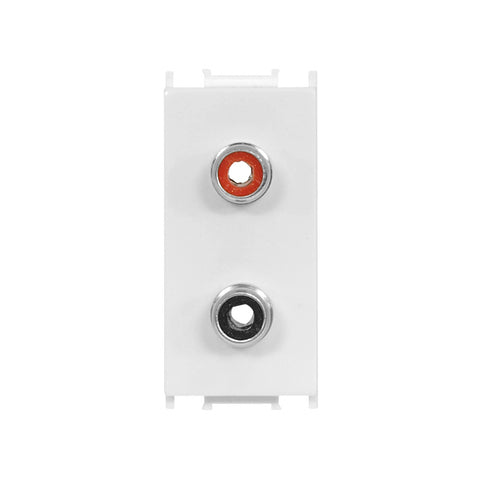 Priză audio 1M 2xRCA, alb