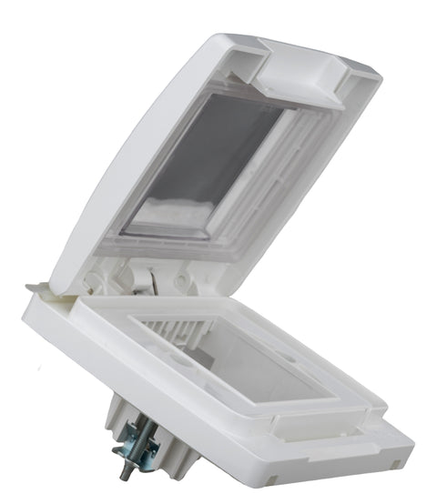 Cutie montaj ingropat,IP55,capac transparent,2M, alba